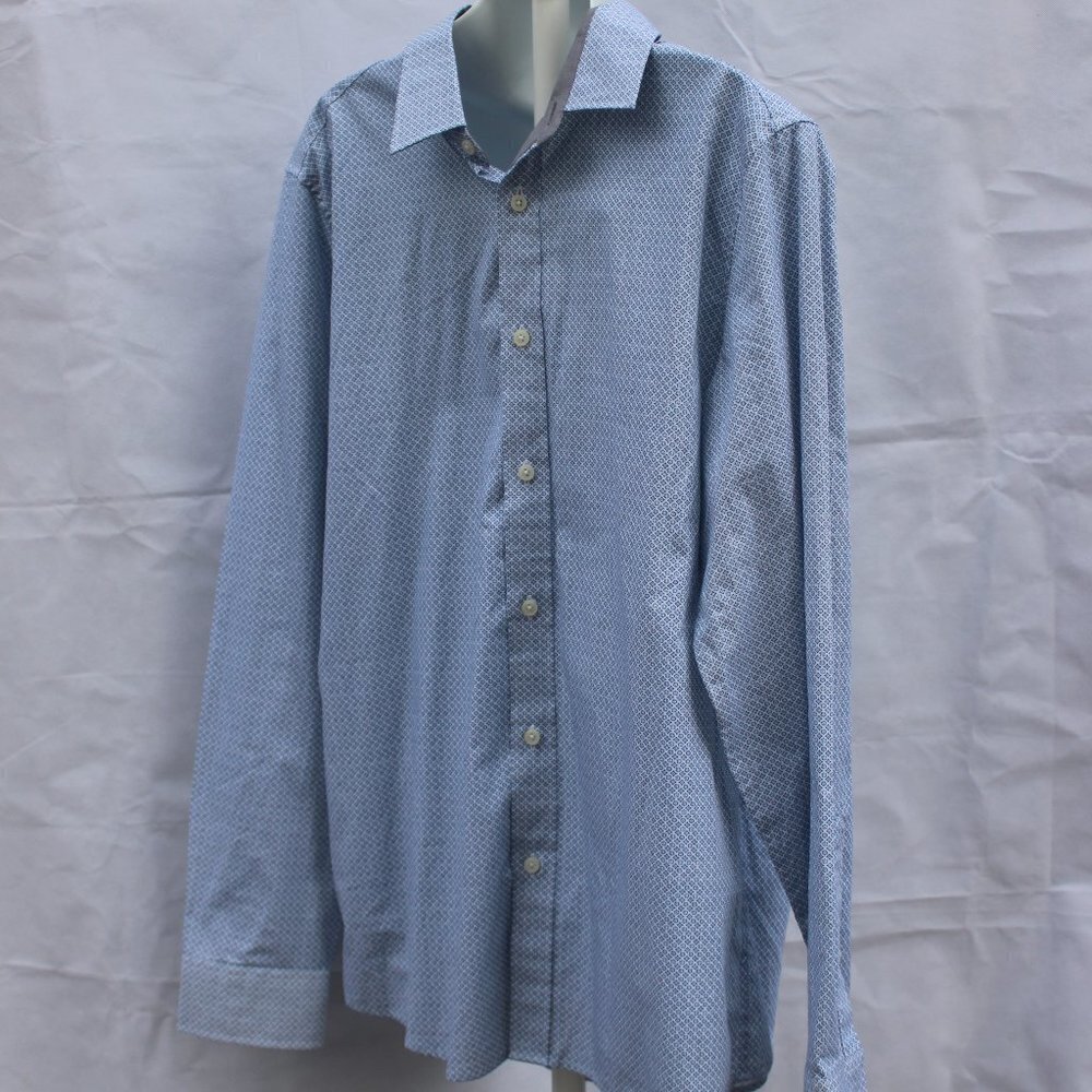 Michael Kors Men’s Classic Fit Long Sleeve Button Up Patterned Shirt Large - Picture 9 of 15